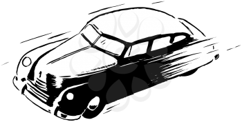 Royalty Free Clipart Image of an Old Car