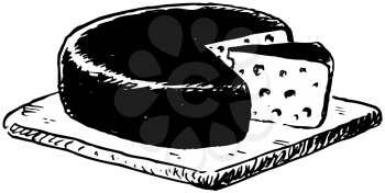 Royalty Free Clipart Image of a Cheese Wheel