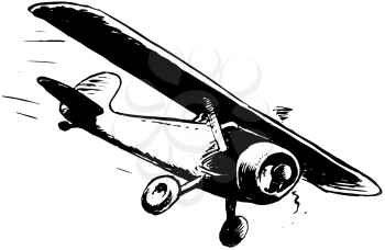 Royalty Free Clipart Image of a Crop Duster