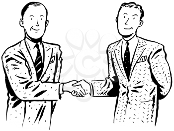 Royalty Free Clipart Image of Two Men Shaking Hands