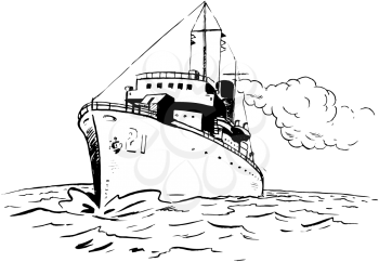 Royalty Free Clipart Image of a Destroyer