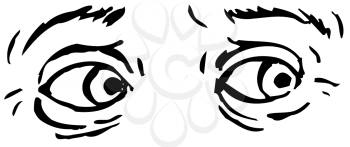 Royalty Free Clipart Image of Frightened Eyes