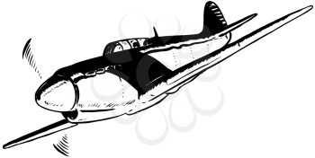 Royalty Free Clipart Image of a Fighter Plane