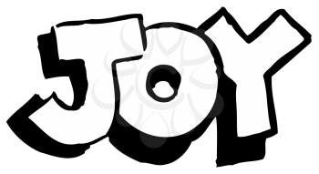 Royalty Free Clipart Image of the Word Joy