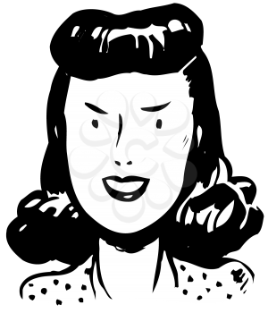 Royalty Free Clipart Image of a Retro Lady