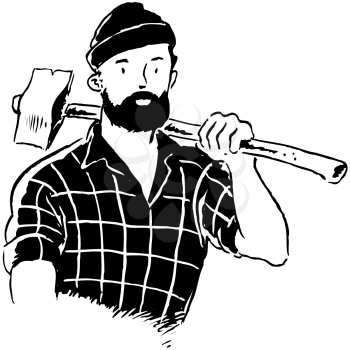 Royalty Free Clipart Image of a Lumberjack