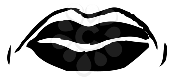 Royalty Free Clipart Image of Slightly Parted Lips