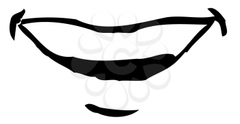 Royalty Free Clipart Image of a Smiling Mouth Showing Teeth