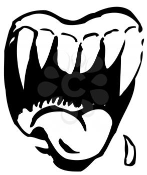 Royalty Free Clipart Image of a Wild Animal's Mouth