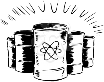 Royalty Free Clipart Image of Nuclear Waste