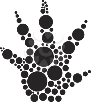 Royalty Free Clipart Image of an Animal Paw Print