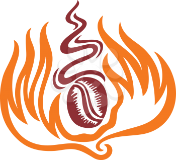 Royalty Free Clipart Image of a Burned Coffee Bean