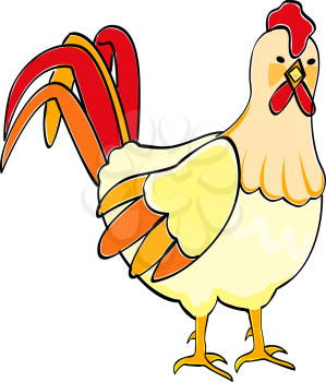 Royalty Free Clipart Image of a Rooster