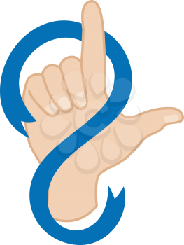 Royalty Free Clipart Image of a Hand Making an L Shape