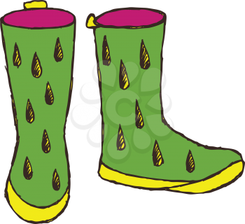 Royalty Free Clipart Image of Rainboots