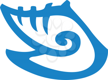 Royalty Free Clipart Image of a Seashell Outline