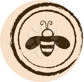 Royalty Free Clipart Image of a Bee on a Circle