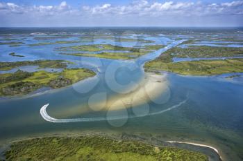 Royalty Free Photo of an Aerial of Wetlands at Cumberland Island National Seashore, Georgia