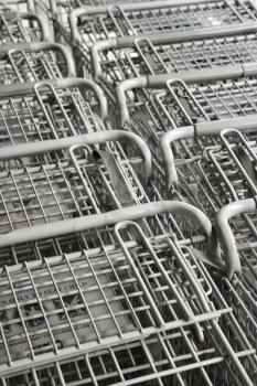 Royalty Free Photo of a Close-up Detail of Shopping Carts