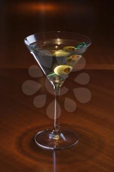 Royalty Free Photo of a Martini on a Bar