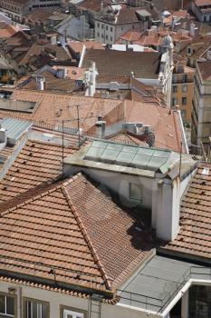 Royalty Free Photo of a Rooftop Urban View in Lisbon, Portugal