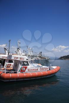 Royalty Free Photo of an Italian Coast Guard Boat