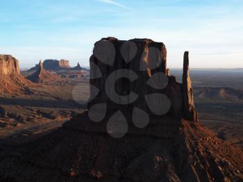 Royalty Free Photo of a Sandstone Mesa in Monument Valley