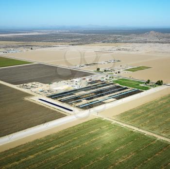 Royalty Free Photo of an Aerial View of Agricultural Farmland in Arizona