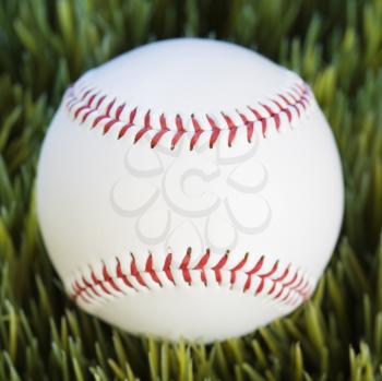 Royalty Free Photo of a Baseball Resting in the Grass