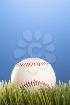 Royalty Free Photo of a Baseball Resting in Grass