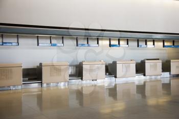 Royalty Free Photo of a Deserted Check-in Station in San Fransisco Airport