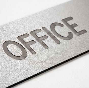 Royalty Free Photo of a Close-up of an Office Sign