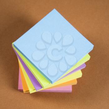 Royalty Free Photo of a Stack of Colorful Sticky Notes