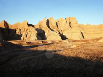 Landscape in Badlands National Park, South Dakota.