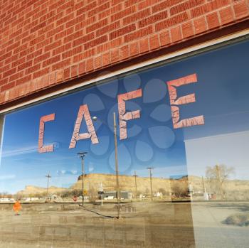Royalty Free Photo of an Exterior Shot of a Cafe Window