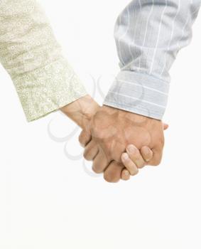 Royalty Free Photo of a Close-up of a Woman and Man Holding Hands