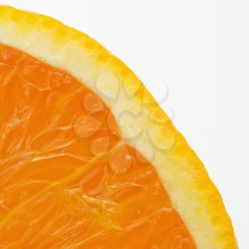 Royalty Free Photo of a Close-Up of a Halved Orange Against a White Background