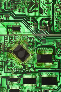 Royalty Free Photo of a Green Circuit Board 