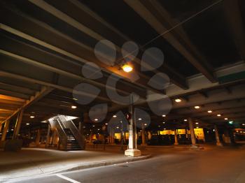 Royalty Free Photo of an Urban Parking Under a Building in Chicago, Illinois