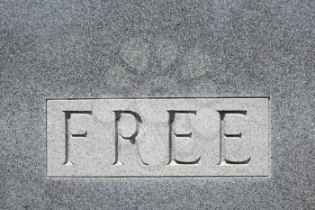 Gravestone with word 'Free' on it.