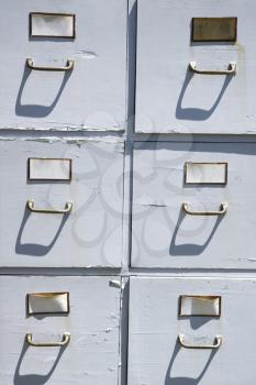 Royalty Free Photo of Old Weathered Grey Cabinet Outdoors