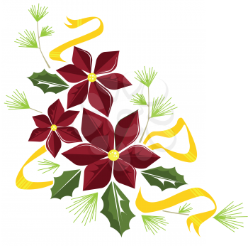 Royalty Free Clipart Image of a Poinsettia Wreath
