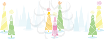 Royalty Free Clipart Image of a
Holiday Tree Banner