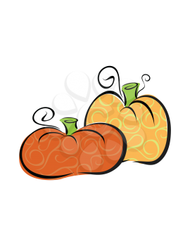 Royalty Free Clipart Image of Pumpkins