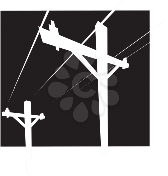 Royalty Free Clipart Image of Power Lines
