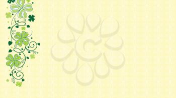 Royalty Free Clipart Image of a Yellow Background With a Floral Border