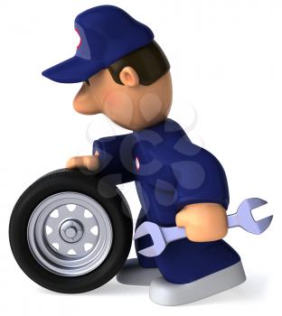 Royalty Free Clipart Image of a Mechanic