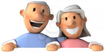 Royalty Free Clipart Image of a Senior Couple