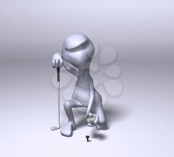 Royalty Free 3d Clipart Image of a Golf Ball