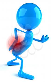 Royalty Free 3d Clipart Image of a Character With a Sore Back